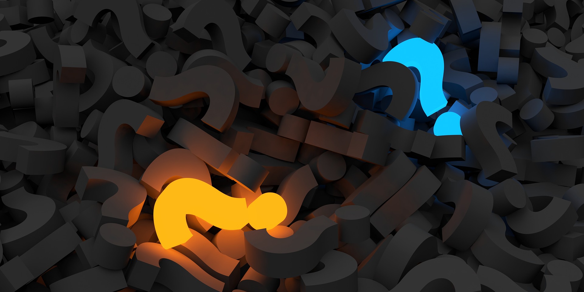 grey yellow blue question marks