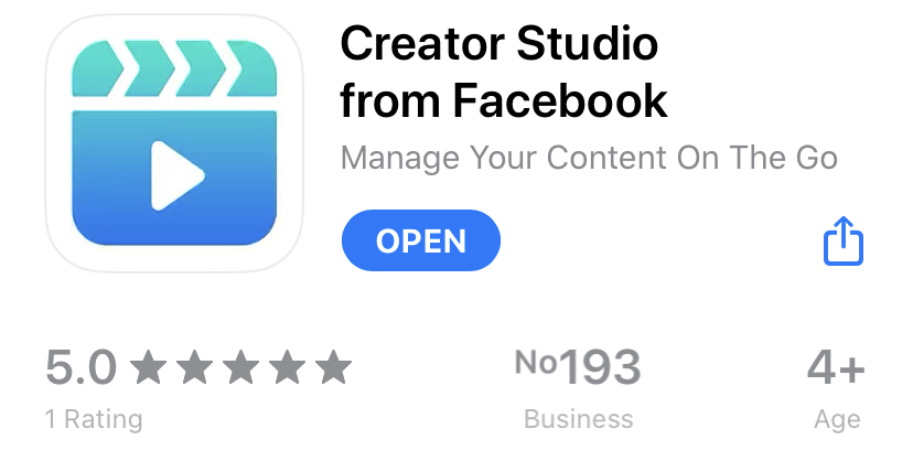 screenshot of creator studio app from app store